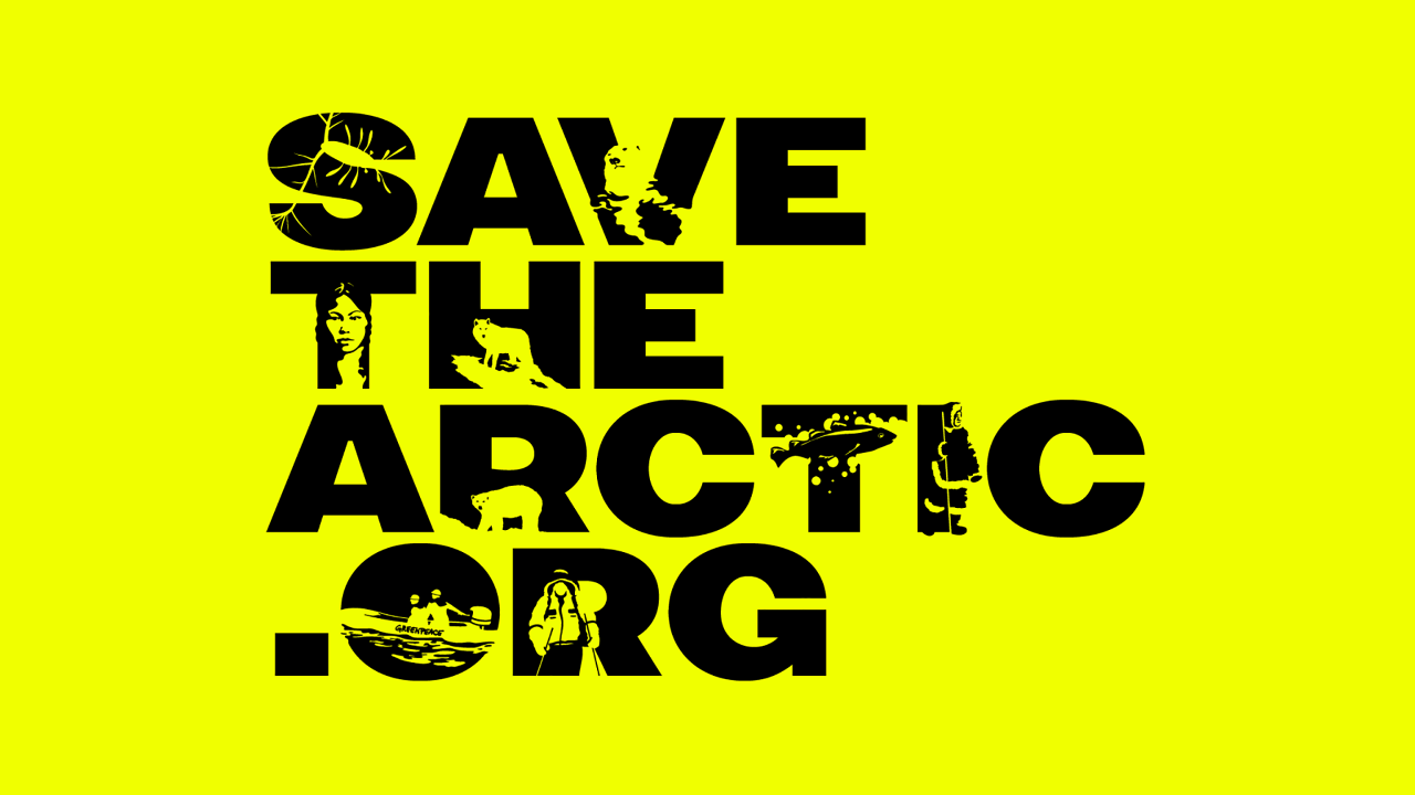 Image showcasing use of the ‘Save the Arctic’ font designed by Jamie Wieck.