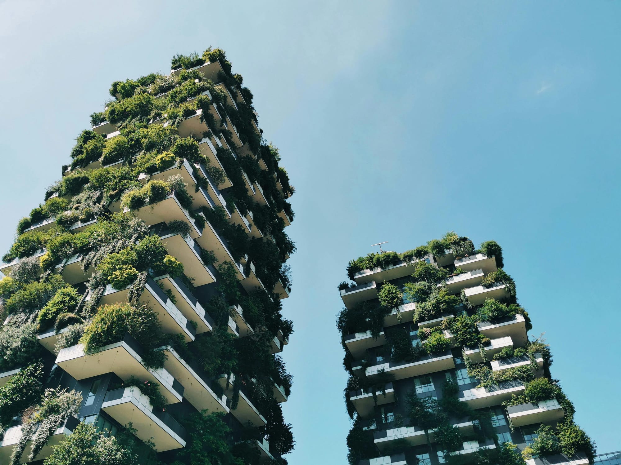 Photo of Bosco Verticale (Vertical Forest) in Milan, Italy.