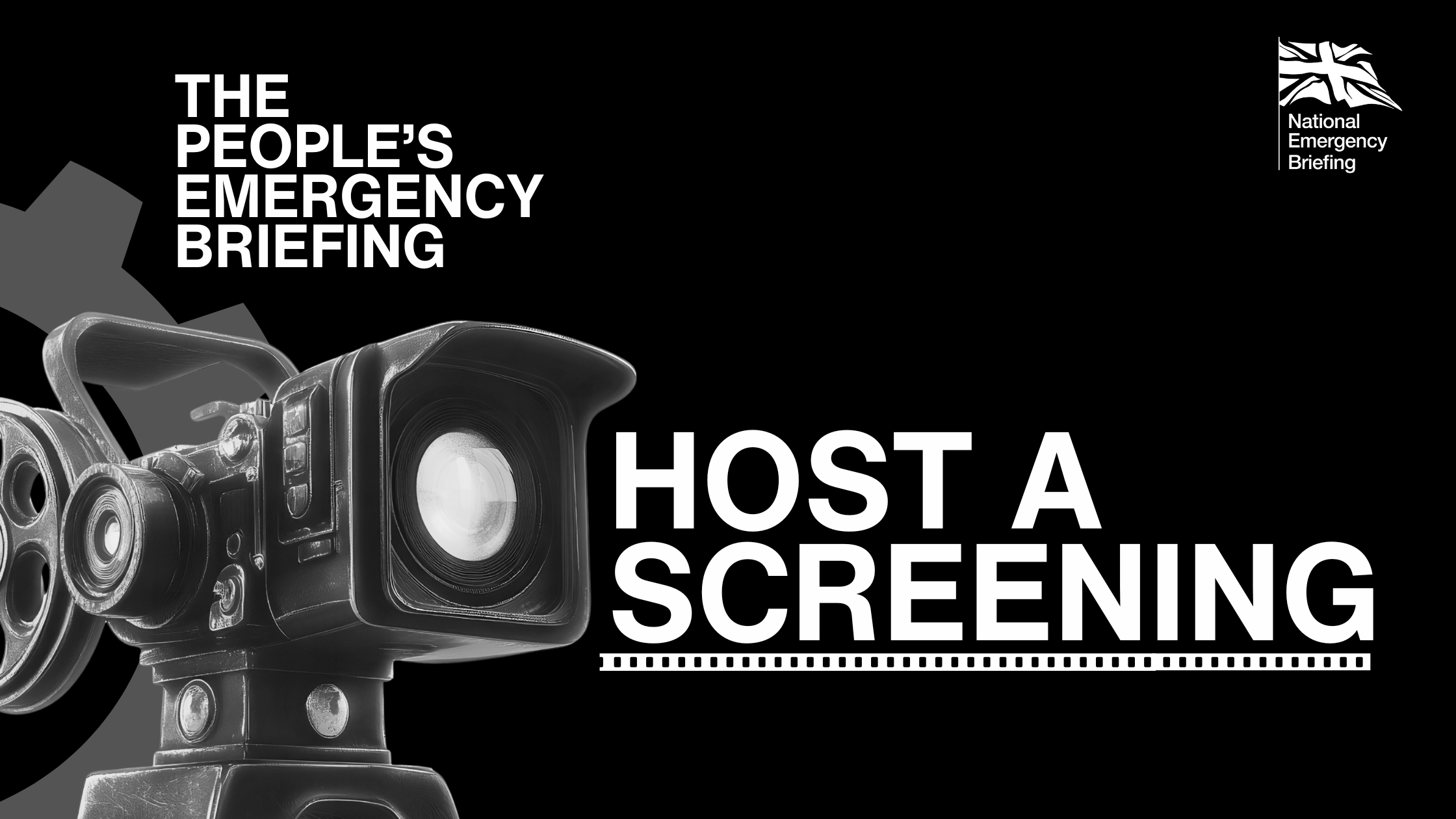 Invitation to host a community screening of the NEB's People's Emergency Briefing documentary film.