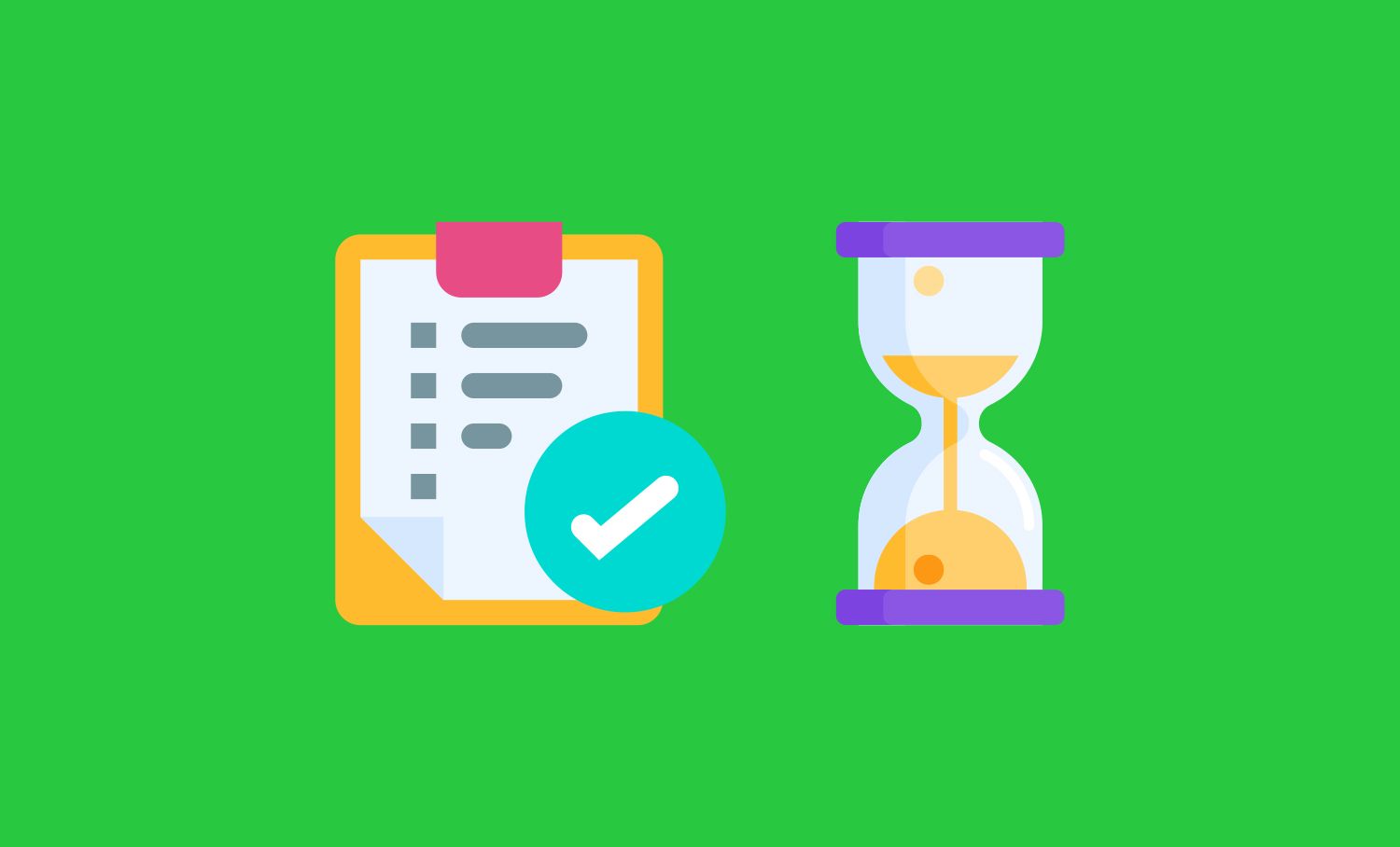 Illustration of an ESG report with an hour glass marking time toward a reporting deadline