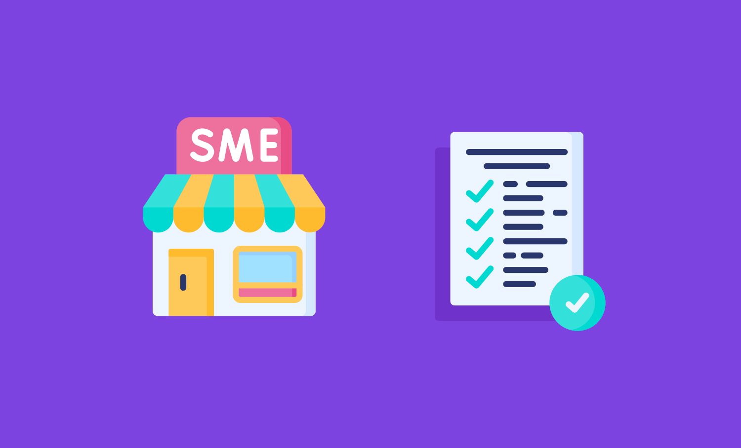 SME shopfront alongside a sustainabilitycompliance checklist